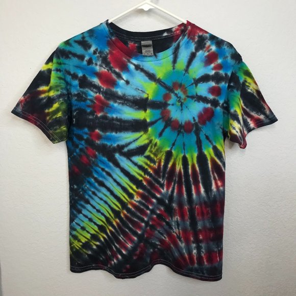 🍭KIDS Tie-Dye T-Shirt | Black & Blue | Large - Picture 2 of 6